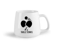 DEBINGY Frutta in ceramica Bicchieri in ceramica per la casa Logo del tennis da tavolo Sport Tennis da tavolo （14oz/400ml） Un bel regalo di Natale