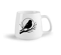 DEBINGY Frutta in ceramica Bicchieri in ceramica per la casa sagoma di un uccello seduto su un ramo （14oz/400ml） Ufficio, casa, bar, lavabile in lavastoviglie e adatto al microonde
