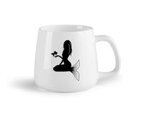 DEBINGY Frutta in ceramica Caffè e bevande calde Bagno del salone di bellezza Mermaid Butterfly Myth （14oz/400ml） Tazze da caffè in ceramica per casa o lavoro