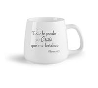 DEBINGY Frutta in ceramica Caffè e bevande calde Citazioni spagnole Posso fare ogni cosa in Cristo che mi dà forza （14oz/400ml） e bevande calde, espresso