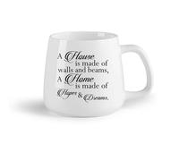 DEBINGY Frutta in ceramica Caffè e bevande calde Citazioni sulla famiglia Una casa è fatta di travi e case （14oz/400ml） Lavabile in lavastoviglie e adatto al microonde