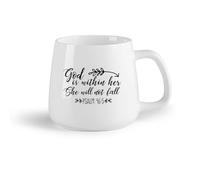 DEBINGY Frutta in ceramica Caffè e bevande calde Dio è nel suo cuore, non cadrà Salmo 46:5 Stanza della Bibbia （14oz/400ml） per tè, caffè, latte, cappuccino
