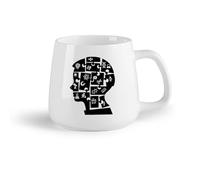 DEBINGY Frutta in ceramica Caffè e bevande calde Puzzle per ragazzi, educazione, chimica, fisica, scuola （14oz/400ml） per bevande calde, latte macchiato, cappuccino