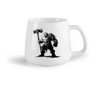 DEBINGY Frutta in ceramica Caffè e bevande calde sagoma di orco razza mitica dal gioco con solo grande martello （14oz/400ml） per Tè, caffè e bevande calde