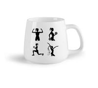 DEBINGY Frutta in ceramica Personalizzata Tazze Centro fitness per donne, esercizi aerobici con manubri （14oz/400ml） Perfetto per cucine, ristoranti e bar, ottima idea regalo