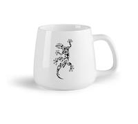DEBINGY Frutta in ceramica Personalizzata Tazze Lucertola rampicante Modello di geco fresco Fauna selvatica （14oz/400ml） Lavabile in lavastoviglie