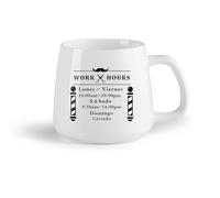 DEBINGY Frutta in ceramica Personalizzata Tazze Orario di lavoro in spagnolo per parrucchiere e acconciatura （14oz/400ml） per Tè, caffè e bevande calde