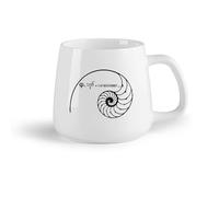 DEBINGY Frutta in ceramica Personalizzata Tazze Scienza Matematica Spirale di Fibonacci Sezione aurea 1,618... （14oz/400ml） e bevande calde, espresso