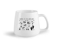 DEBINGY Frutta in ceramica Tazza - Ceramica Animali del bosco Grandi impronte Casetta da gioco Giungla Cervo Volpe Lupo Procione （14oz/400ml） per casa e ufficio
