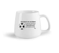 DEBINGY Frutta in ceramica Tazza - Ceramica Il successo non è mai casuale Citazioni di Pelé Calcio Sport Sala giochi （14oz/400ml） e adatte al microonde