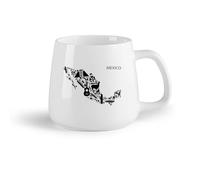 DEBINGY Frutta in ceramica Tazza - Ceramica Mappa degli elementi messicani, mappa della cultura messicana, mappa del Messico （14oz/400ml） Ristorante, ufficio