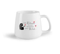 DEBINGY Frutta in ceramica Tazza - Ceramica Ogni realizzazione di un sogno inizia con una semplice citazione di desiderio. Logo del sogno （14oz/400ml） per casa e ufficio