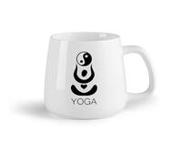 DEBINGY Frutta in ceramica Tazza - Ceramica Ragazza che medita con il modello Yin Yang nello studio di yoga del Ramadan （14oz/400ml） per uomo e donna