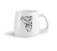 DEBINGY Frutta in ceramica Tazza da caffè Bellissima ragazza alla moda, modella, parrucchiere e salone di bellezza （14oz/400ml） per Tè, caffè e bevande calde
