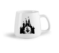 DEBINGY Frutta in ceramica Tazza da caffè con manico - Ceramica classica Castello Castello Sirena （14oz/400ml） Ufficio, casa, bar, lavabile in lavastoviglie e adatto al microonde