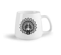 DEBINGY Frutta in ceramica Tazza da caffè con manico - Ceramica classica sagoma di pavone su un （14oz/400ml） Ufficio, casa, bar, lavabile in lavastoviglie e adatto al microonde