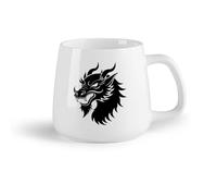 DEBINGY Frutta in ceramica Tazza da caffè con manico - Ceramica classica testa di drago su un （14oz/400ml） Regalo divertente per amanti del caffè, migliori amici, colleghi e amici