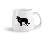 DEBINGY Frutta in ceramica Tazza da caffè elegante Border Collie con il cane domestico del tuo cane con cuore rosso （14oz/400ml） Porcellana fine (ceramica)