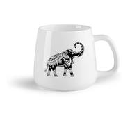 DEBINGY Frutta in ceramica Tazza da caffè elegante Elefante indiano con la proboscide sollevata, simbolo di ricchezza （14oz/400ml） Lavabile in lavastoviglie