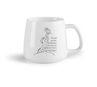 DEBINGY Frutta in ceramica Tazza da caffè elegante Impara le citazioni della ragazza leone dei cartoni animati （14oz/400ml） per latte, tè, cola, acqua