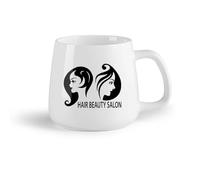 DEBINGY Frutta in ceramica Tazza da caffè elegante Insegna per parrucchiere, salone di bellezza, ragazza, viso, barbiere （14oz/400ml） per ufficio, casa