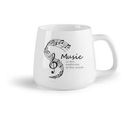 DEBINGY Frutta in ceramica Tazza da caffè elegante La musica è la medicina dell'anima. La musica è perfetta. （14oz/400ml） Porcellana fine (ceramica)