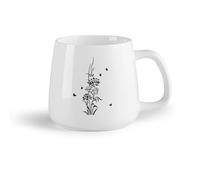 DEBINGY Frutta in ceramica Tazza da caffè elegante Loto Farfalla Yoga Bagno Pavimento Pianta Natura Selvaggia Prateria （14oz/400ml） per casa o lavoro