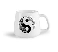 DEBINGY Frutta in ceramica Tazza da caffè elegante Studio Mandala Yin Yang Yoga Studio Bohemian Yoga Boemia （14oz/400ml） Lavabile in lavastoviglie