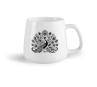 DEBINGY Frutta in ceramica Tazza da caffè elegante una sagoma di pavone portante in grafica ad alta risoluzione （14oz/400ml） per latte, tè, cola, acqua