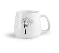 DEBINGY Frutta in ceramica Tazza da caffè Grande albero dei cartoni animati, foglie, sala giochi, giungla, foresta, alberi （14oz/400ml） Ristorante, ufficio