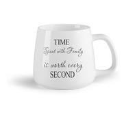 DEBINGY Frutta in ceramica Tazza da caffè in ceramica Citazioni: Il tempo trascorso con la famiglia vale ogni secondo （14oz/400ml） Ottimo regalo per gli innamorati