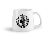 DEBINGY Frutta in ceramica Tazza da caffè in ceramica ottenere un'estetica regale con un lussuoso logo della regina （14oz/400ml） per tè, caffè, latte, cappuccino