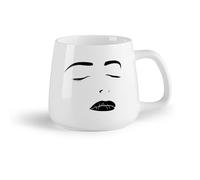 DEBINGY Frutta in ceramica Tazza da caffè in ceramica Salone di bellezza per il trucco del viso di una bella ragazza （14oz/400ml） Un bel regalo di Natale