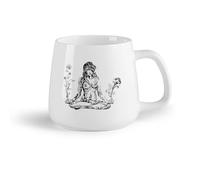 DEBINGY Frutta in ceramica Tazza da caffè Meditazione astratta della donna, modello della donna e della ragazza, yoga （14oz/400ml） per ufficio, casa