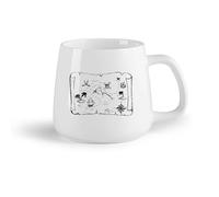 DEBINGY Frutta in ceramica Tazza da caffè Nave pirata e mappa del tesoro Mappa dei pirati Mappa dell'Isola che non c'è （14oz/400ml） Ristorante, ufficio