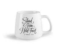 DEBINGY Frutta in ceramica Tazza da caffè Resta fermo e tieni duro - Citazioni bibliche ispiratrici per la camera da letto （14oz/400ml） per uomo e donna