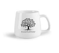 DEBINGY Frutta in ceramica Tazza da caffè Sii orgoglioso della tua famiglia: citazioni sull'albero genealogico della vita （14oz/400ml） per casa o lavoro