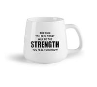 DEBINGY Frutta in ceramica Tazza da caffè Trasforma il dolore di oggi nella forza di domani Citazione ispiratrice perfetta （14oz/400ml） per casa e ufficio