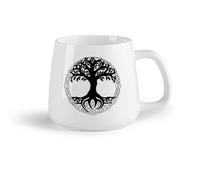DEBINGY Frutta in ceramica Tazza da tè Albero della vita Albero del mondo Yggdrasil Mitologia germanica - norrena （14oz/400ml） Ideale per casa e ufficio