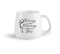 DEBINGY Frutta in ceramica Tazza da tè Ballare è come sognare con i piedi Citazione Ballerina Scarpette da ballo （14oz/400ml） Ideale per casa e ufficio