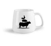 DEBINGY Frutta in ceramica Tazza da tè Bestiame Animali da fattoria Fattoria Maiale Mucca Pollo Macchina Agricoltura Ranch Animali creativi （14oz/400ml） per uomo e donna