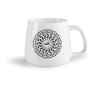 DEBINGY Frutta in ceramica Tazza da tè calligrafia astratta lettere arabe casuali nessun significato specifico in inglese （14oz/400ml） per uomo e donna