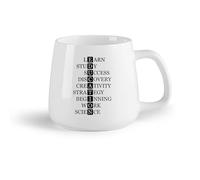 DEBINGY Frutta in ceramica Tazza da tè Citazione educativa Impara parole Motivazionali Lettere di studio Scuola （14oz/400ml） e bevande calde, espresso