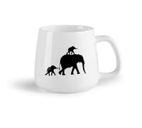 DEBINGY Frutta in ceramica Tazza da tè e caffè alla moda Famiglia di elefanti Animali carini Animali della giungla （14oz/400ml） per tè, caffè, infuso caldo
