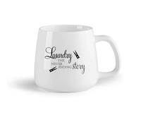 DEBINGY Frutta in ceramica Tazza da tè e caffè alla moda Lavanderia La storia infinita Mollette Lavanderia Bagno Lavanderia （14oz/400ml） Bar o regalo