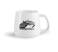 DEBINGY Frutta in ceramica Tazza da tè e caffè alla moda Nave Titanic Crociera Onde Mare Oceano Spiaggia Vela （14oz/400ml） per tè, caffè, latte, cappuccino