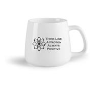 DEBINGY Frutta in ceramica Tazza da tè e caffè alla moda Pensa come un protone, citazione sempre positiva, scuola di scienze （14oz/400ml） per casa o lavoro
