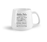 DEBINGY Frutta in ceramica Tazza da tè e caffè alla moda Regole della cucina Ristorante Ristorante Citazioni della cucina （14oz/400ml） per uomo e donna