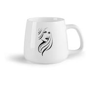 DEBINGY Frutta in ceramica Tazza da tè e caffè alla moda Salone di bellezza per parrucchieri Beautiful Girl Face （14oz/400ml） e adatte al microonde