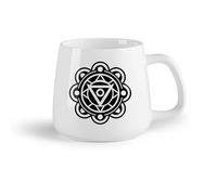 DEBINGY Frutta in ceramica Tazza da tè e caffè alla moda un'icona in stile glifo che raffigura il simbolo del chakra energetico （14oz/400ml） Ristorante, ufficio